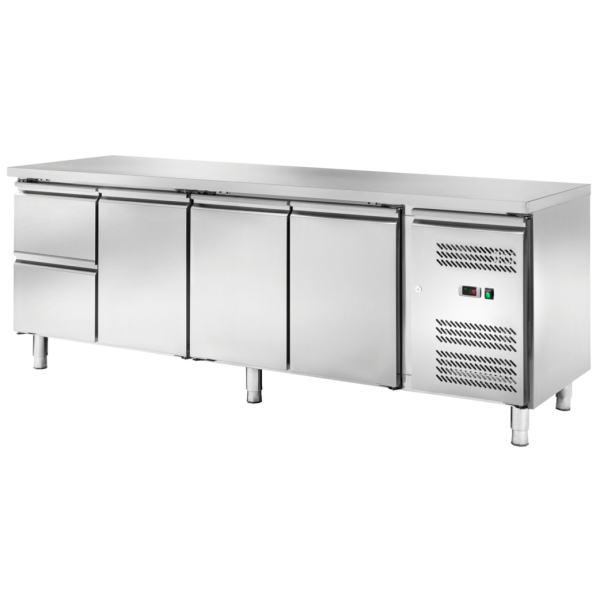 PROFIKOCHER 522868 Kühltisch GN1/1 mit 3 Türen und 2 Schubladen