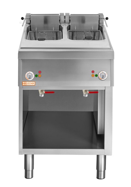 LOCHER 227513 Elektro-Fritteuse mit 2 Becken, 2 x 10 Liter