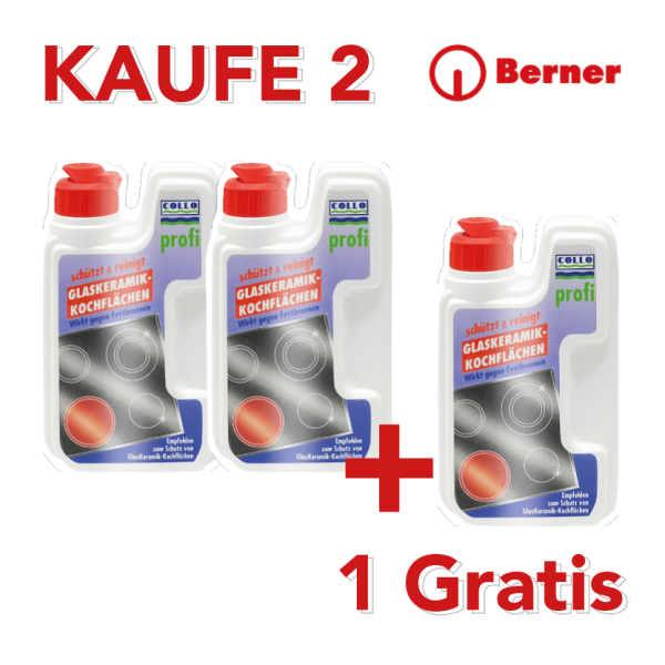 Rabatt Aktion-Berner CPPS Profi-Pflege für Glaskeramik 125 ml MADE in GERMANY-2+1