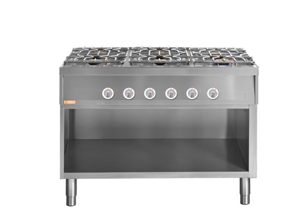 LOCHER 228103 Gasherd, 6 Kochstellen